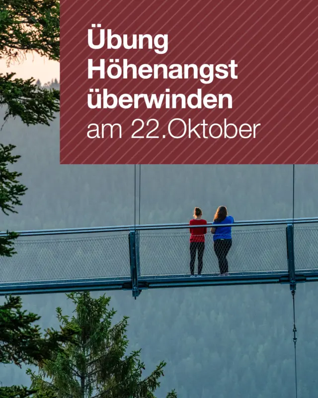 Deine Chance, deine Höhenangst an der WILDLINE zu überwinden und das Abenteuer zu spüren! 🌉

Du hast die WILDLINE schon immer bewundert, aber die Höhenangst hielt dich zurück? Am 22. Oktober begleiten dich unsere erfahrenen Mitarbeitenden ganz persönlich Schritt für Schritt über die Hängebrücke – ohne Druck, mit viel Ruhe und Verständnis. 🤝 Gemeinsam erleben wir das Naturerlebnis und schaffen das Glücksgefühl, das du verdienst.

Bist du bereit, deine Grenzen zu sprengen und das Unbekannte zu entdecken? Melde dich jetzt an und starte dein Abenteuer! 🚀 

Los geht es am um 8.30 Uhr am Besucherzentrum. Anmeldung per E-Mail an willkommen@wildline.de

---
Bildquelle: Alexander Kijak

#WILDLINE #HöhenangstÜberwinden #AbenteuerErleben #BadWildbad #naturerlebnis
