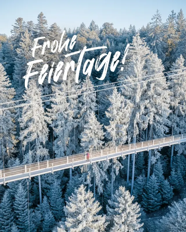 Frohe Weihnachten von der WILDLINE 🎄 

Über den winterlichen Baumwipfeln von Bad Wildbad spannt sich unsere Hängebrücke wie ein leuchtendes Band aus Stahl über das Tal – getragen von mächtigen Pylonen, mit einer Spannweite, die dir den Atem raubt und das Herz schneller schlagen lässt ✨❄️ 

Ob du mit Familie, Freundeskreis oder solo unterwegs bist: Hier oben warten magische Wintermomente, knirschender Schnee unter den Schuhen, klare Schwarzwaldluft und dieses unbeschreibliche Glücksgefühl, wenn du über dem Nichts schwebst – absolut sicher und doch voller Nervenkitzel 🤍🌲 

Tipp: Check vor deinem Besuch einfach unsere Website für alle Infos zu Öffnungszeiten und Tickets – und mach dein persönliches Winter Abenteuer perfekt. Das musst du erleben! 🤩 

Frohe, spannende und zugleich besinnliche Weihnachten von der WILDLINE in Bad Wildbad! 🎅🌟 

#WILDLINE #BadWildbad #Weihnachten2025 #WinterAbenteuer #Nervenkitzel #Naturerlebnis #Hängebrücke #DasMusstDuErleben