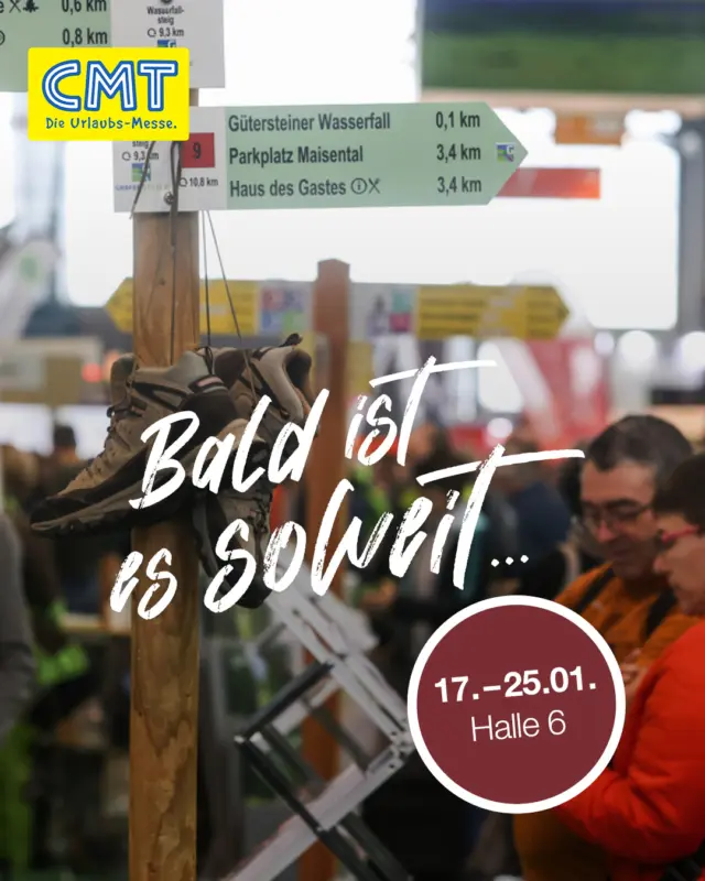 ✨ CMT 2026 – der Schwarzwald ruft! ✨

Bist du bereit für magische Ausblicke, Gänsehaut-Momente und richtig viel Nervenkitzel? 😏🌉

Im Januar wartet auf der CMT in Stuttgart etwas ganz Besonderes auf dich… mitten in Halle 6, aber mit echtem Naturerlebnis-Feeling aus dem Schwarzwald 🌲💚

📍 Termin schon mal fett markieren:

17.01.–25.01.2026 | Messe Stuttgart

Mehr wird noch nicht verraten – nur so viel: Es wird unverwechselbar, naturnah und atemberaubend. Das musst du erleben! 🔥

#CMT2026 #Schwarzwald #MesseStuttgart #Naturerlebnis #Nervenkitzel #DasMusstDuErleben

Bild: © Uli Regenscheit / Messe Stuttgart