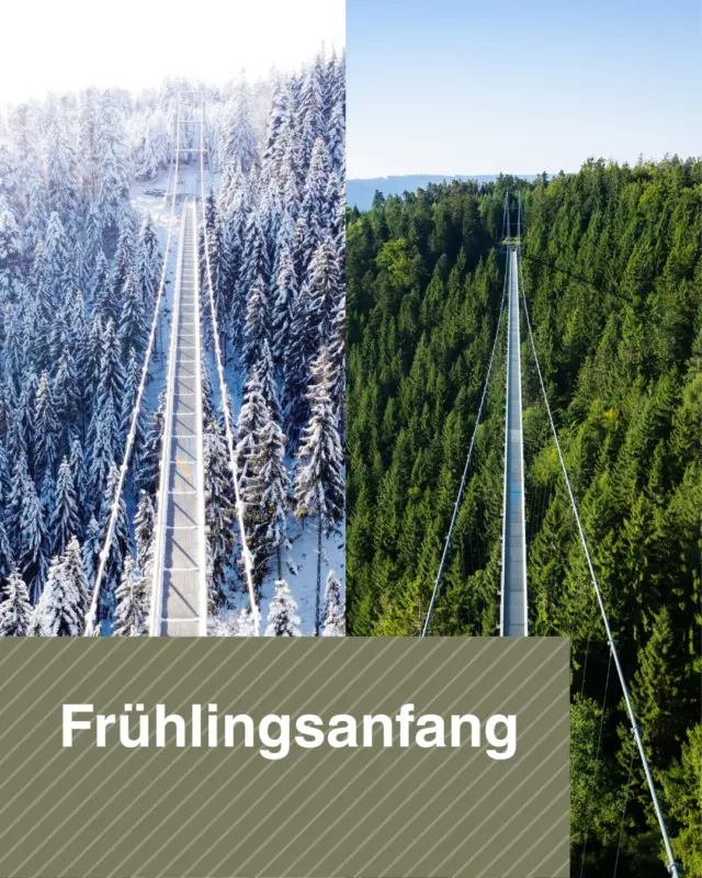 Vom Winter in den Frühling 🌸

Heute ist kalendarischer Frühlingsanfang und damit auch Tagesundnachtgleiche. Das bedeutet, dass heute Tag und Nacht nahezu gleich lang sind und die Tage ab heute kontinuierlich länger werden. ☀

Wir lassen den Winter hinter uns und starten in neue Abenteuer. Die Natur wartet draußen auf Dich - bist Du bereit? 🌲🥾

👉👉👉 Bestellt heute schon eure Tickets online: https://wildline.de/ueber-die-bruecke/eintrittspreise-und-tickets/

 #wildline #frühlingsanfang #naturerlebnis #abenteuer