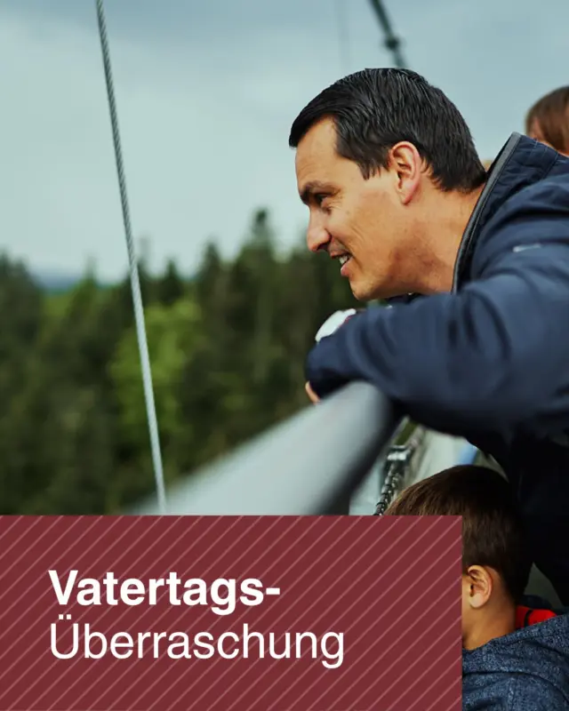 Wir feiern alle Väter - Ihr seid Helden des Alltags 💐

Am 14. Mai ist Vatertag. Alle Papas dürfen sich in unserem Besucherzentrum eine kleine süße Überraschung abholen.
Ein Dankeschön für all die Liebe, Geduld und Stärke, die sie jeden Tag schenken! ❤️

Unser Besucherzentrum ist von 10 Uhr bis 16 Uhr für euch geöffnet!

Sichert euch jetzt schon eure Tickets bequem online: https://wildline.de/ueber-die-bruecke/eintrittspreise-und-tickets/

 #wildline #vatertag #HappyFathersDay #badwildbad